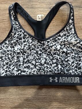 Under Armour Black and White Camo Sports Bra